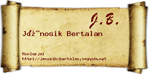 Jánosik Bertalan névjegykártya
